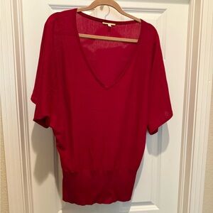 Gianni Bini large v neck sweater red